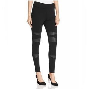 EUC Two By Vince Camuto Black Faux Leather Legging Sz 6